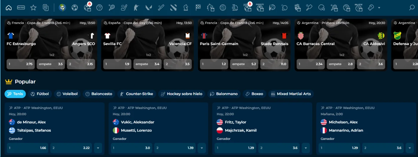 Apuestas deportivas y eSports en Casino Estrella